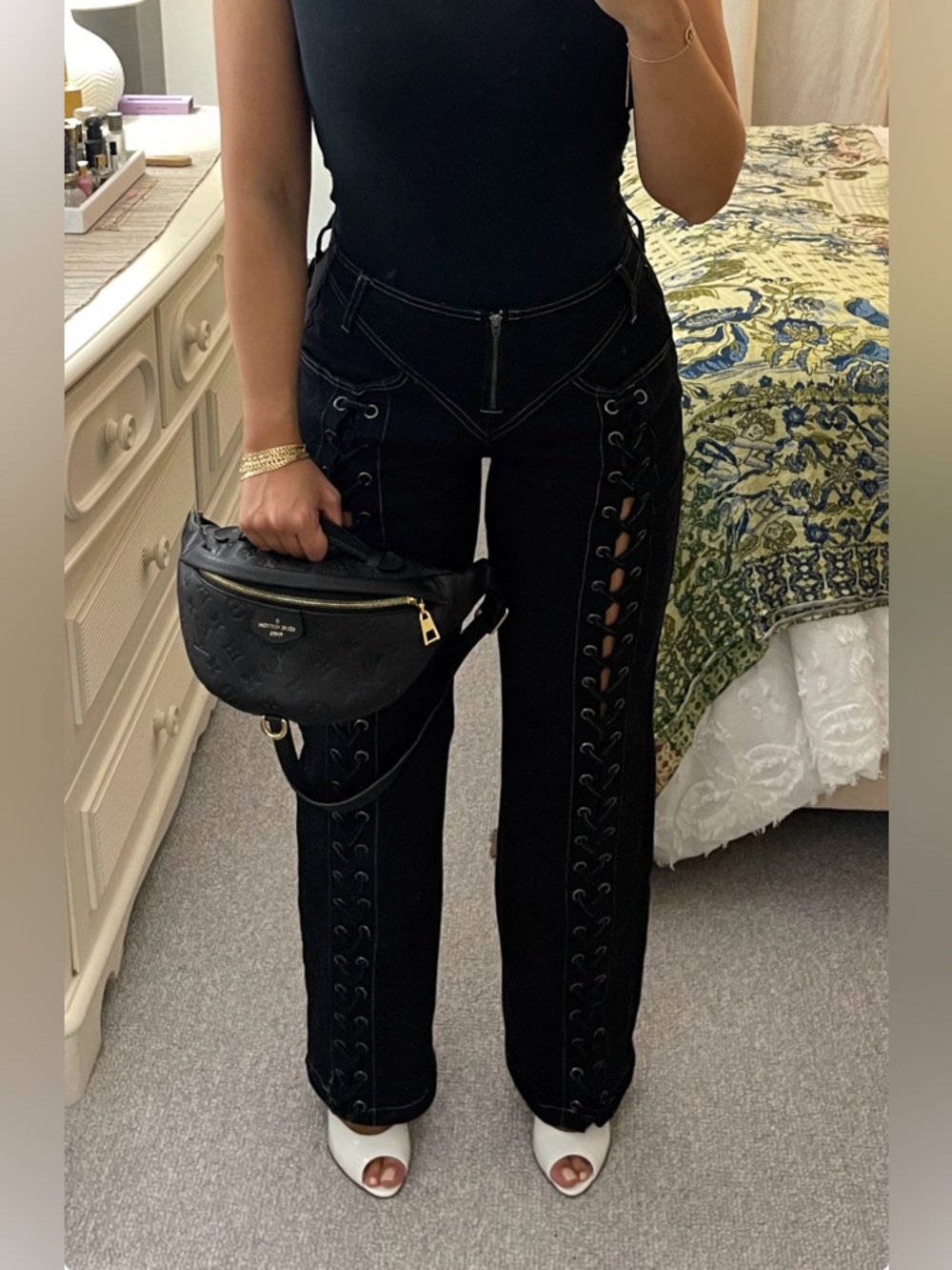 Lace Up Black Jeans - FashionNova